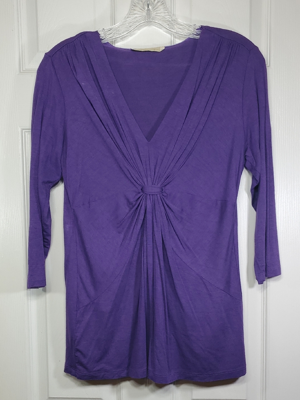 Impulse Purple V-Neck Knot Front Top Women's Size Medium